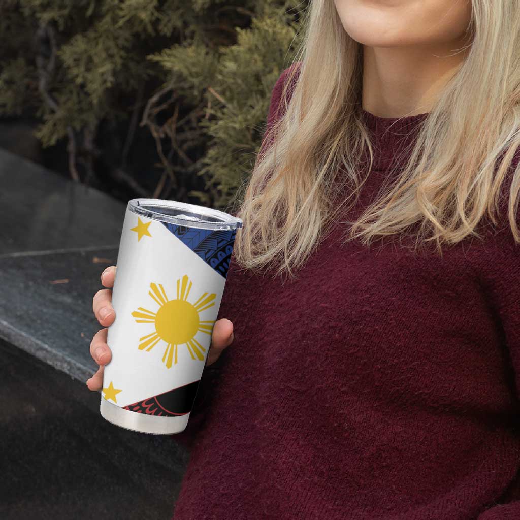 Philippines National Flag Day Tumbler Cup Filipino Tribal Pattern