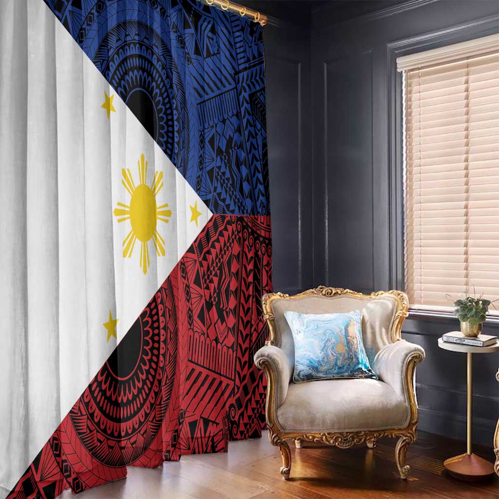 Philippines National Flag Day Window Curtain Filipino Tribal Pattern
