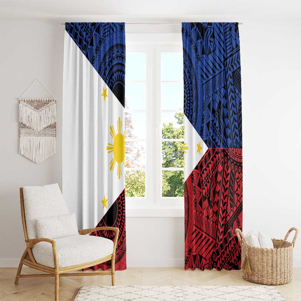 Philippines National Flag Day Window Curtain Filipino Tribal Pattern