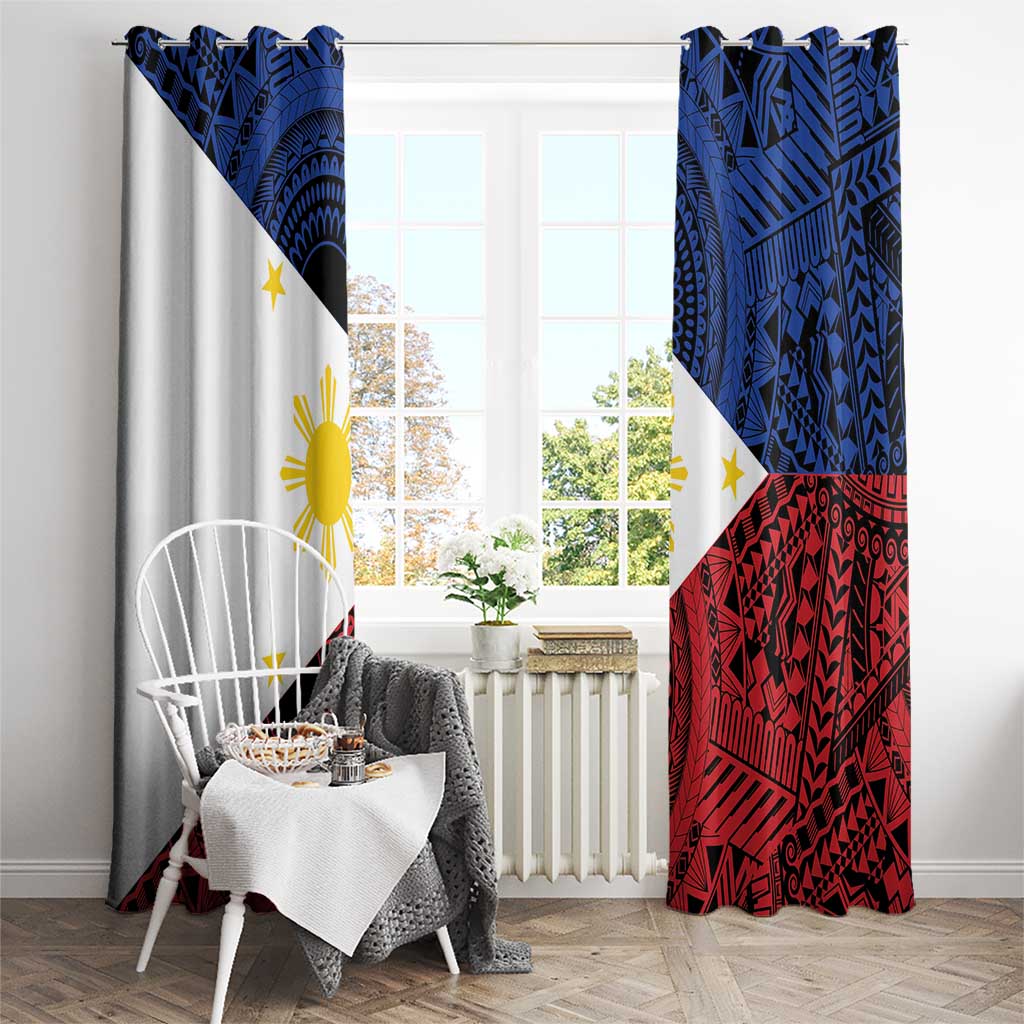 Philippines National Flag Day Window Curtain Filipino Tribal Pattern