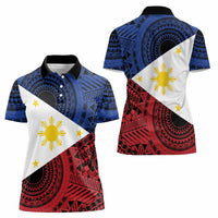Philippines National Flag Day Women Polo Shirt Filipino Tribal Pattern