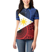 Philippines National Flag Day Women Polo Shirt Filipino Tribal Pattern