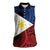 Philippines National Flag Day Women Sleeveless Polo Shirt Filipino Tribal Pattern