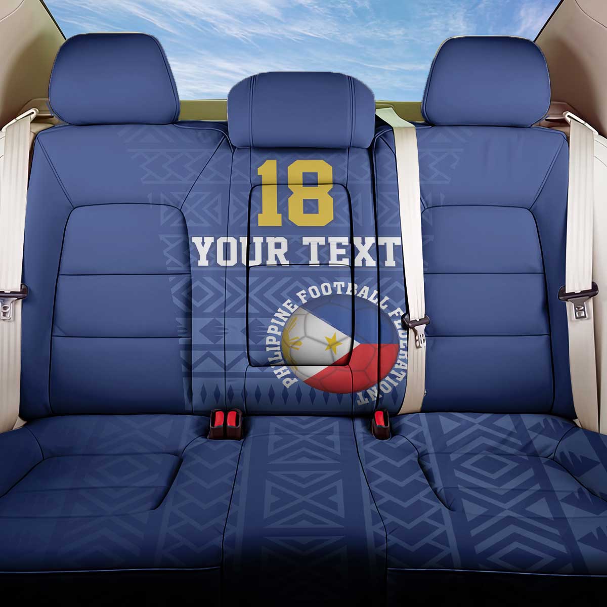 Custom Philippines Football Back Car Seat Cover Pambansang koponan ng futbol ng Pilipinas
