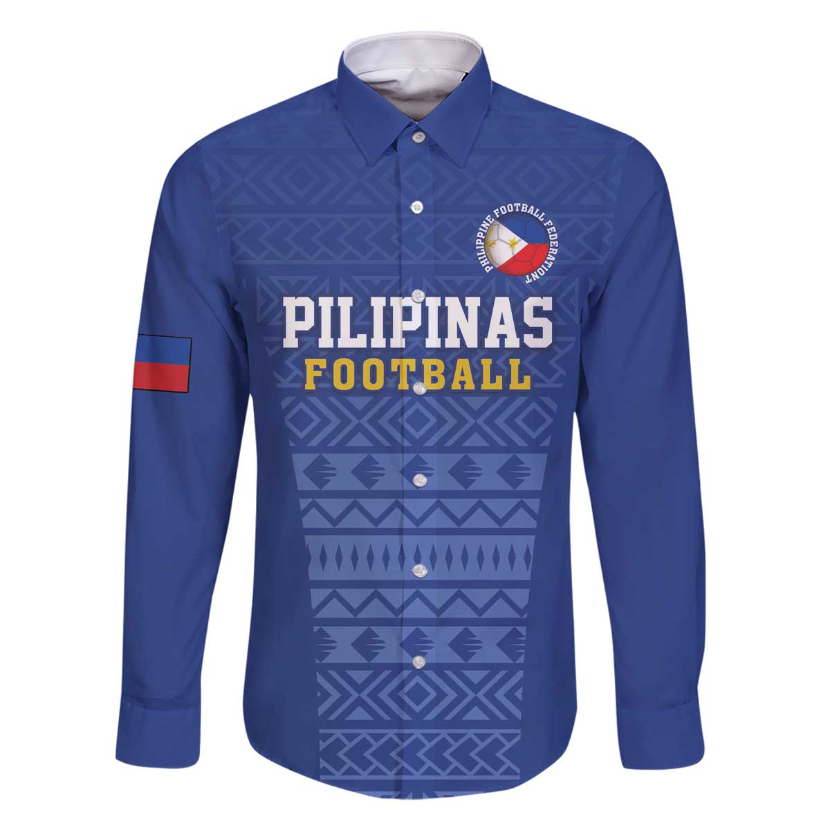 Custom Philippines Football Family Matching Off The Shoulder Long Sleeve Dress and Hawaiian Shirt Pambansang koponan ng futbol ng Pilipinas