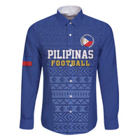 Custom Philippines Football Family Matching Off The Shoulder Long Sleeve Dress and Hawaiian Shirt Pambansang koponan ng futbol ng Pilipinas