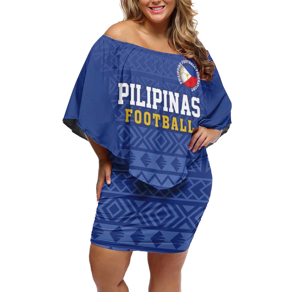 Custom Philippines Football Family Matching Off Shoulder Short Dress and Hawaiian Shirt Pambansang koponan ng futbol ng Pilipinas