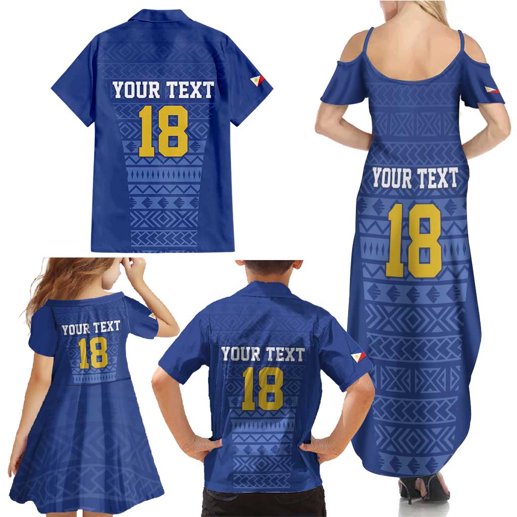 Custom Philippines Football Family Matching Summer Maxi Dress and Hawaiian Shirt Pambansang koponan ng futbol ng Pilipinas
