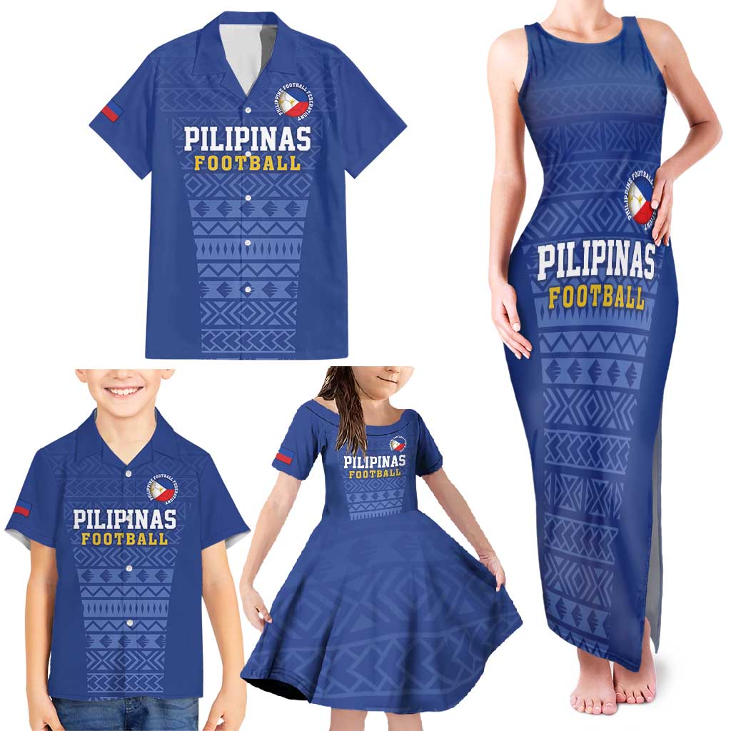 Custom Philippines Football Family Matching Tank Maxi Dress and Hawaiian Shirt Pambansang koponan ng futbol ng Pilipinas