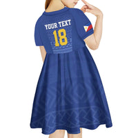 Custom Philippines Football Kid Short Sleeve Dress Pambansang koponan ng futbol ng Pilipinas