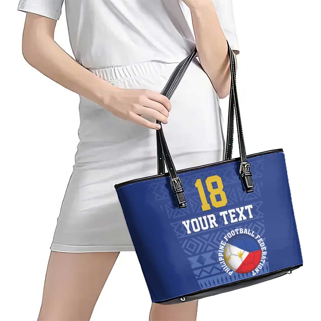 Custom Philippines Football Leather Tote Bag Pambansang koponan ng futbol ng Pilipinas