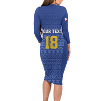 Custom Philippines Football Long Sleeve Bodycon Dress Pambansang koponan ng futbol ng Pilipinas