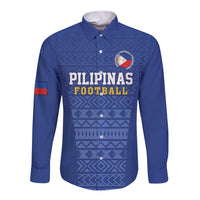 Custom Philippines Football Long Sleeve Button Shirt Pambansang koponan ng futbol ng Pilipinas