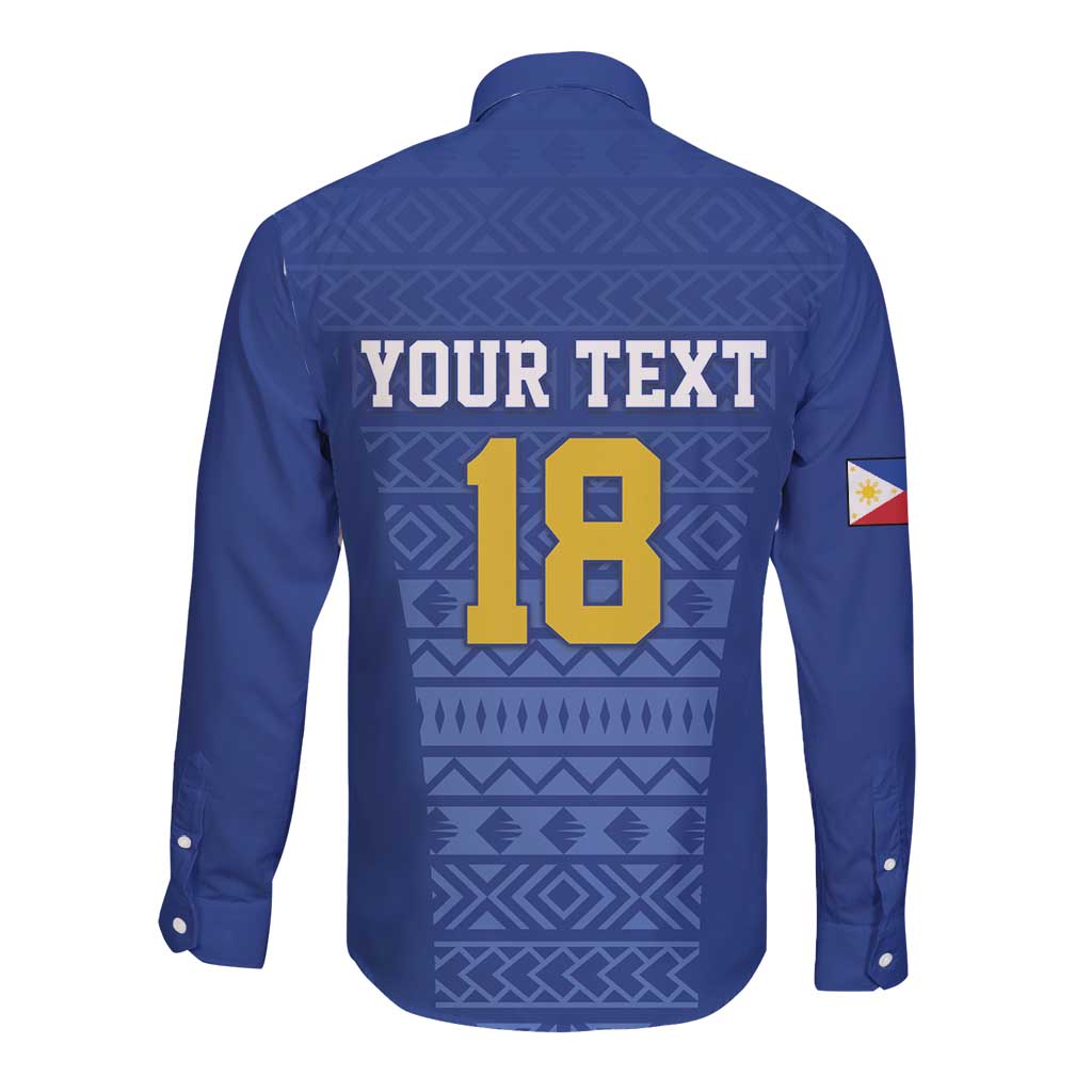 Custom Philippines Football Long Sleeve Button Shirt Pambansang koponan ng futbol ng Pilipinas