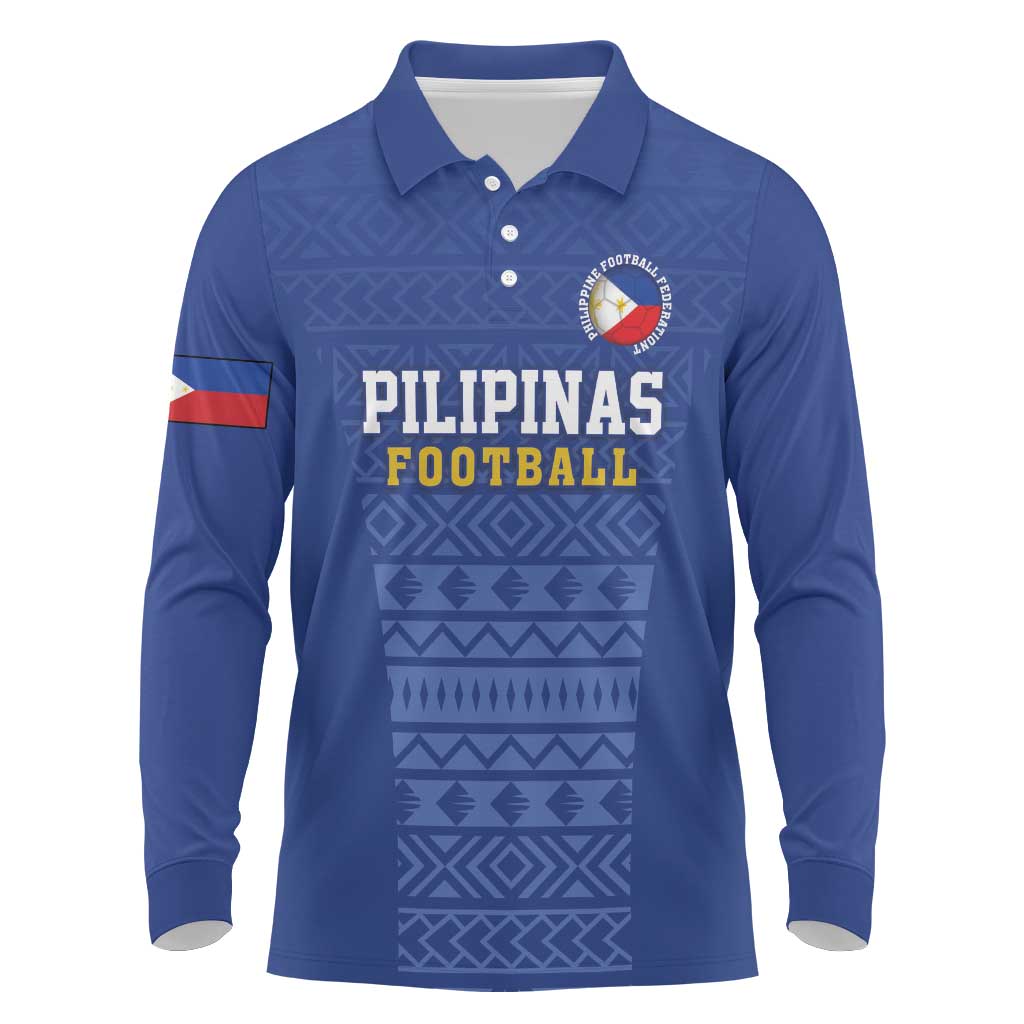 Custom Philippines Football Long Sleeve Polo Shirt Pambansang koponan ng futbol ng Pilipinas