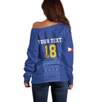 Custom Philippines Football Off Shoulder Sweater Pambansang koponan ng futbol ng Pilipinas