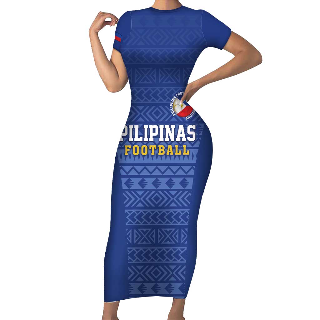 Custom Philippines Football Short Sleeve Bodycon Dress Pambansang koponan ng futbol ng Pilipinas