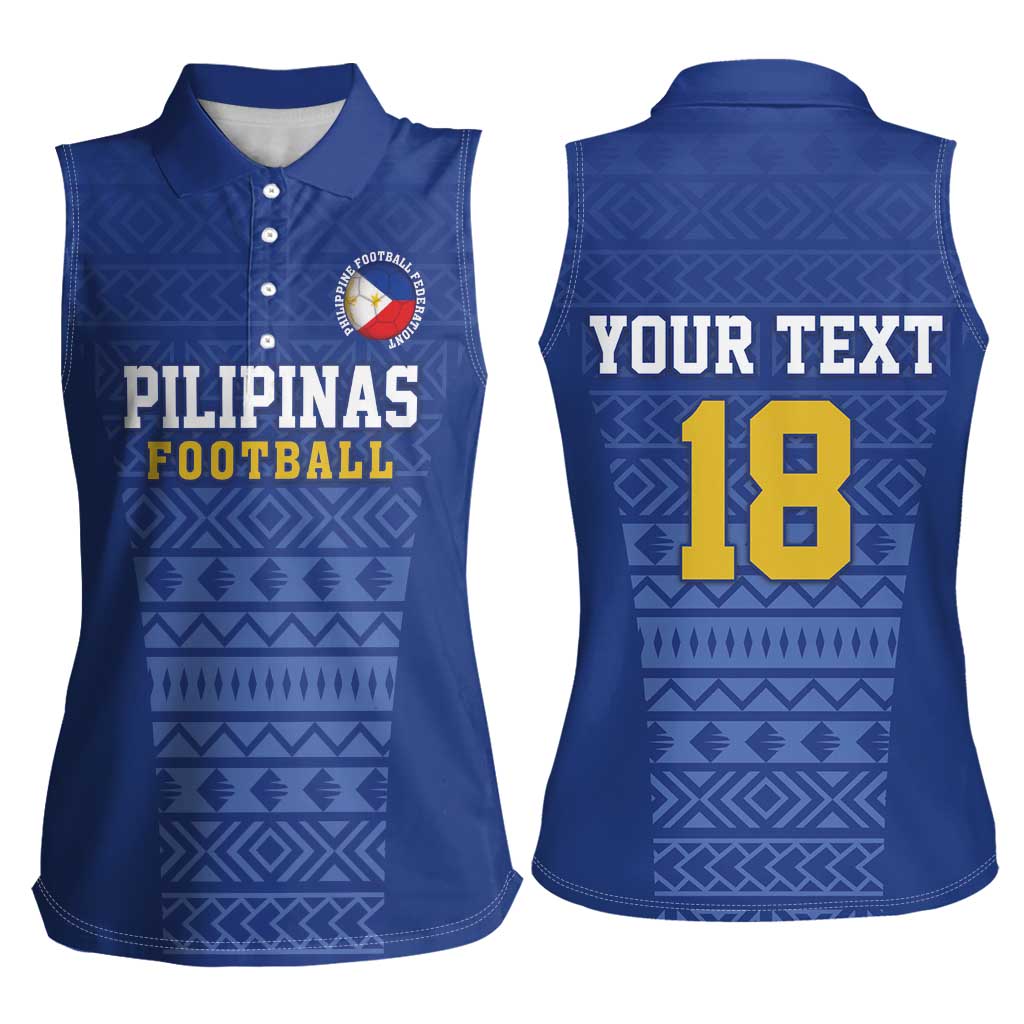Custom Philippines Football Women Sleeveless Polo Shirt Pambansang koponan ng futbol ng Pilipinas