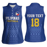 Custom Philippines Football Women Sleeveless Polo Shirt Pambansang koponan ng futbol ng Pilipinas