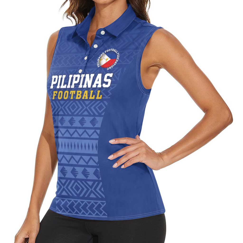 Custom Philippines Football Women Sleeveless Polo Shirt Pambansang koponan ng futbol ng Pilipinas