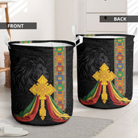 Ethiopia Lion Cross Laundry Basket Habesha Heritage Style