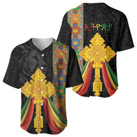 Ethiopia Lion Cross Baseball Jersey Habesha Heritage Style