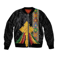 Ethiopia Lion Cross Bomber Jacket Habesha Heritage Style