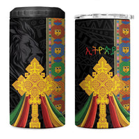 Ethiopia Lion Cross 4 in 1 Can Cooler Tumbler Habesha Heritage Style