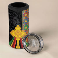 Ethiopia Lion Cross 4 in 1 Can Cooler Tumbler Habesha Heritage Style