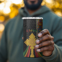 Ethiopia Lion Cross 4 in 1 Can Cooler Tumbler Habesha Heritage Style