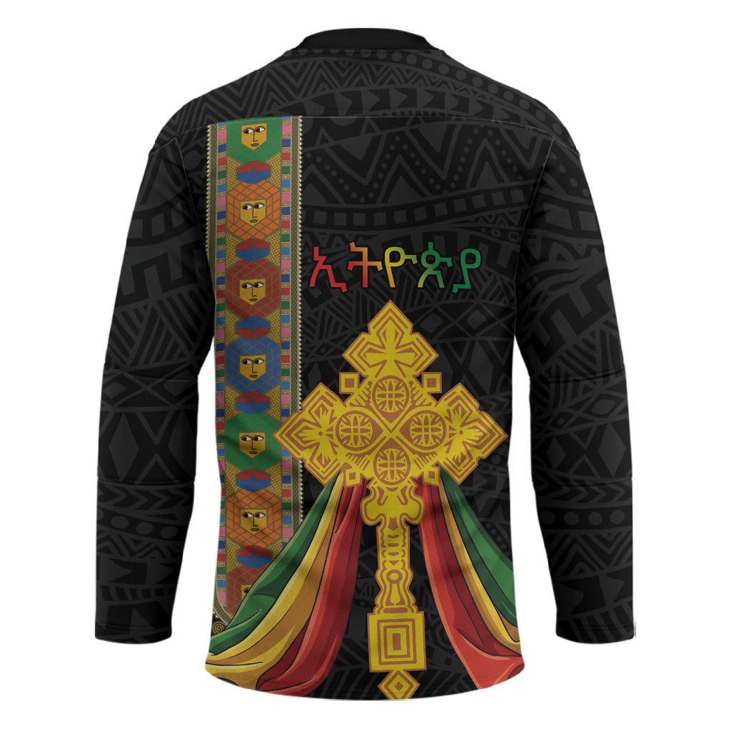 Ethiopia Lion Cross Hockey Jersey Habesha Heritage Style