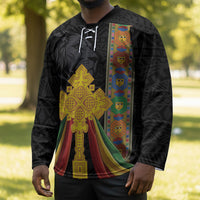 Ethiopia Lion Cross Hockey Jersey Habesha Heritage Style