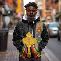Ethiopia Lion Cross Hoodie Habesha Heritage Style