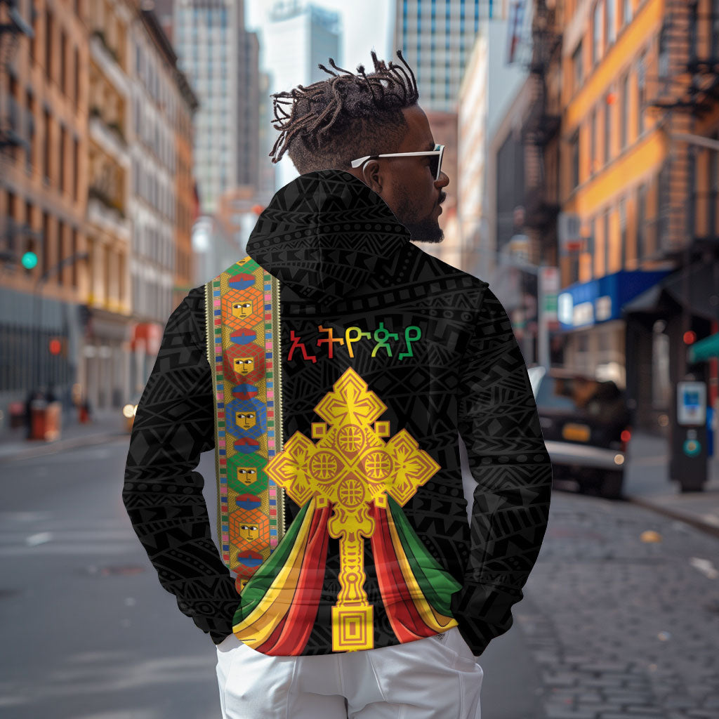 Ethiopia Lion Cross Hoodie Habesha Heritage Style