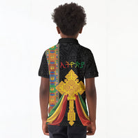 Ethiopia Lion Cross Kid Polo Shirt Habesha Heritage Style