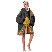 Ethiopia Lion Cross Kid Wearable Blanket Hoodie Habesha Heritage Style