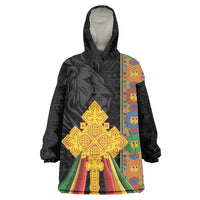 Ethiopia Lion Cross Kid Wearable Blanket Hoodie Habesha Heritage Style