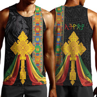 Ethiopia Lion Cross Men Tank Top Habesha Heritage Style