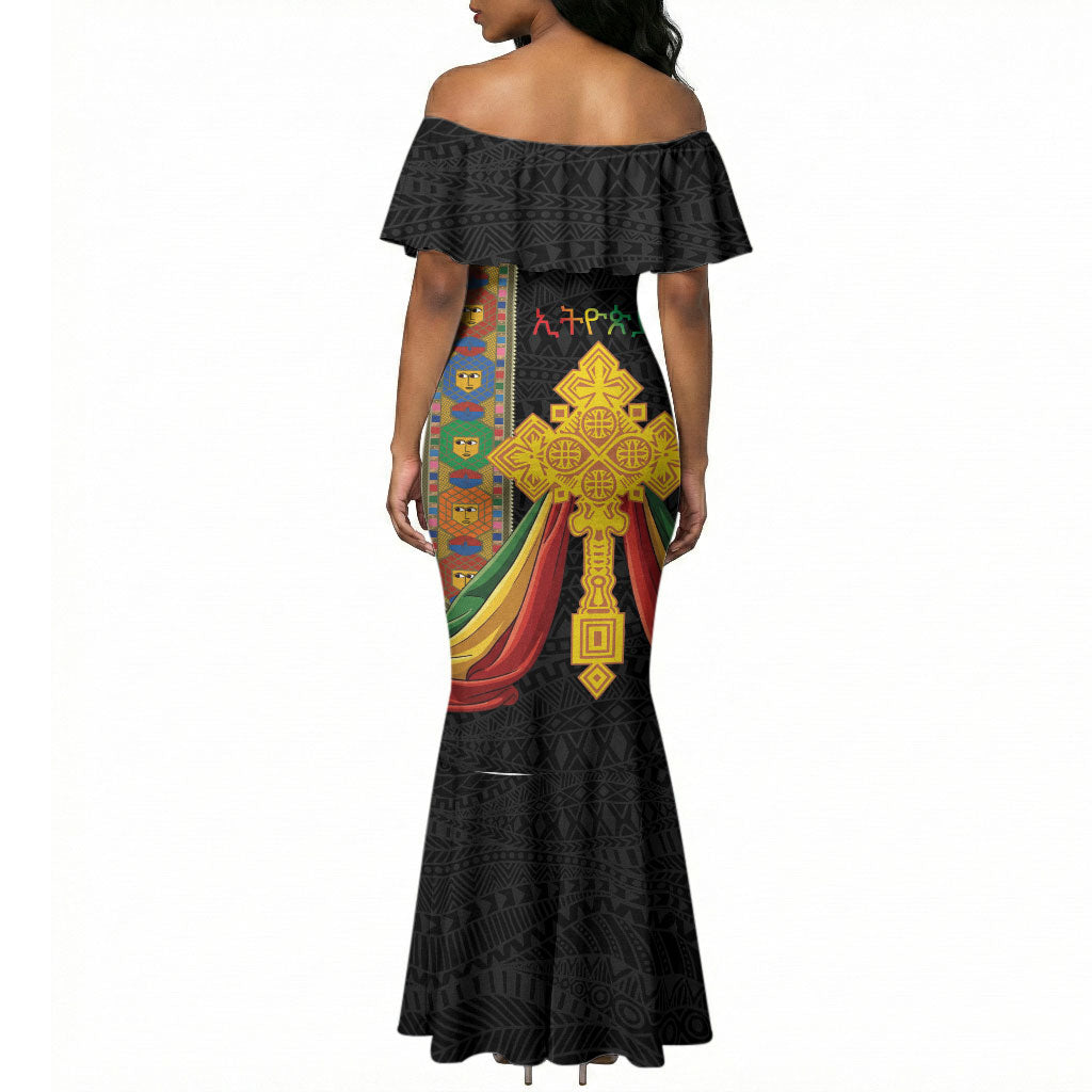 Ethiopia Lion Cross Mermaid Dress Habesha Heritage Style