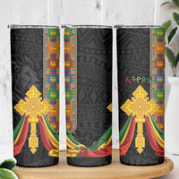 Ethiopia Lion Cross Skinny Tumbler Habesha Heritage Style