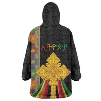 Ethiopia Lion Cross Wearable Blanket Hoodie Habesha Heritage Style