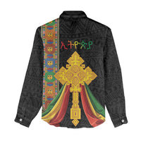 Ethiopia Lion Cross Women Casual Shirt Habesha Heritage Style