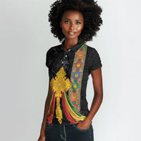 Ethiopia Lion Cross Women Polo Shirt Habesha Heritage Style