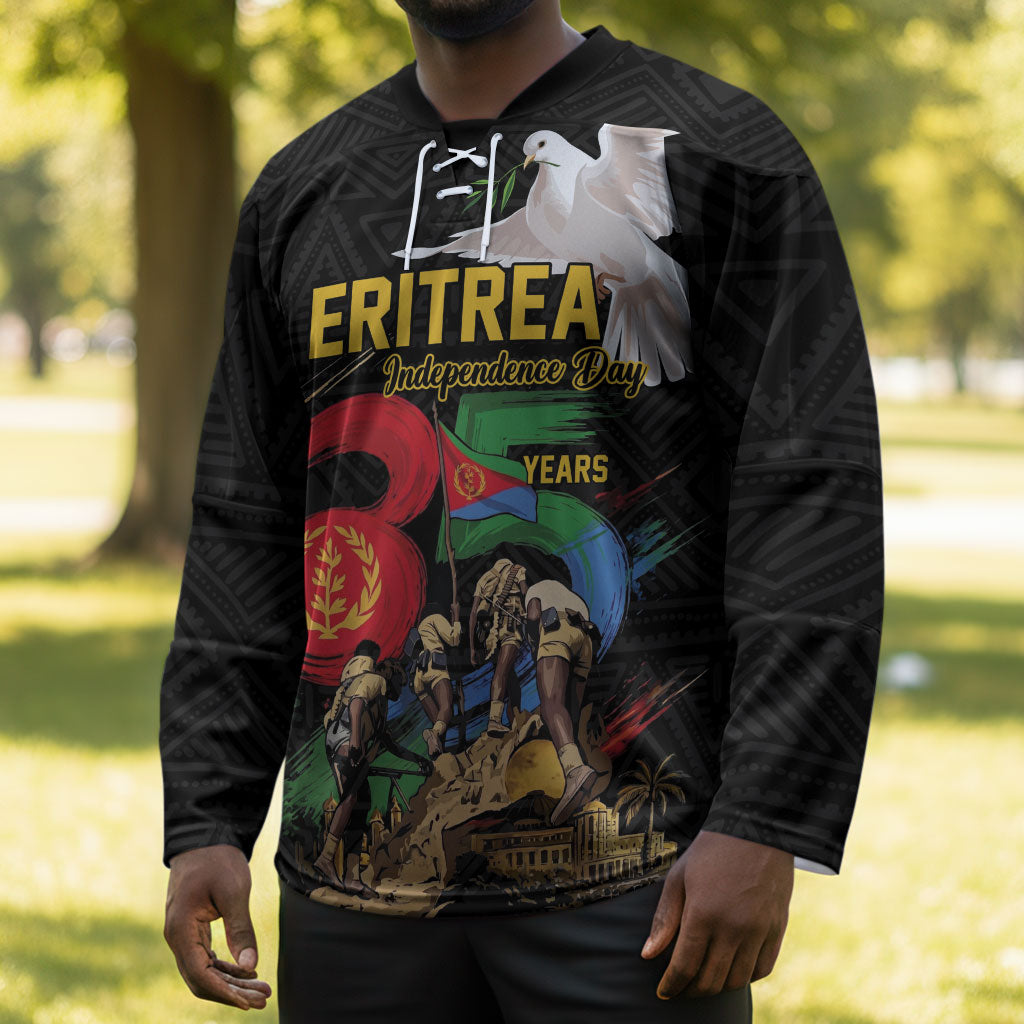 Personalized Eritrea Independence 35 Years Hockey Jersey Freedom Fighters Heritage
