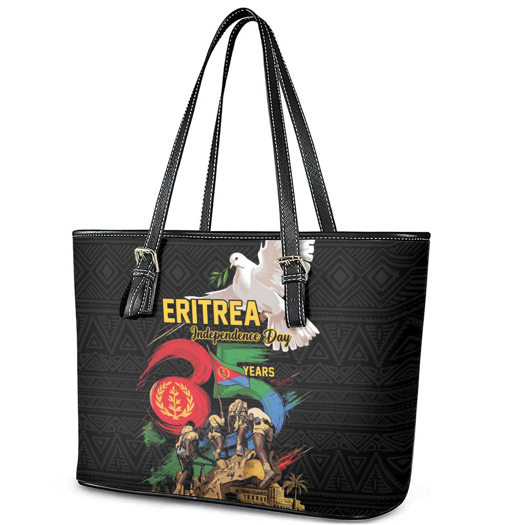 Eritrea Independence 35 Years Leather Tote Bag Freedom Fighters Heritage