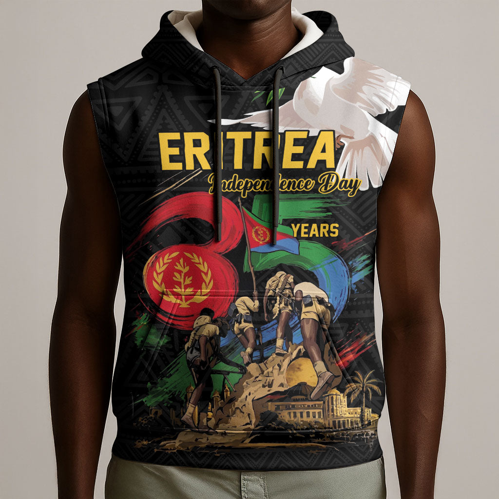 Personalized Eritrea Independence 35 Years Sleeveless Hoodie Freedom Fighters Heritage