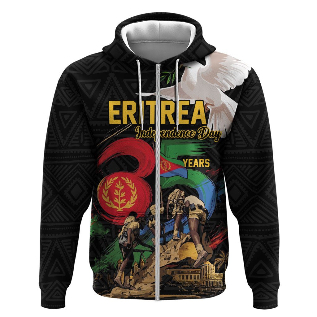 Personalized Eritrea Independence 35 Years Zip Hoodie Freedom Fighters Heritage