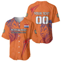 Custom Netherlands Football Baseball Jersey Oranje Lion - Wonder Print Shop