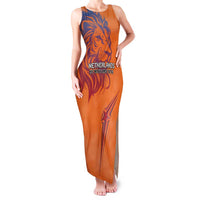 Custom Netherlands Football Family Matching Tank Maxi Dress and Hawaiian Shirt Oranje Lion - Wonder Print Shop