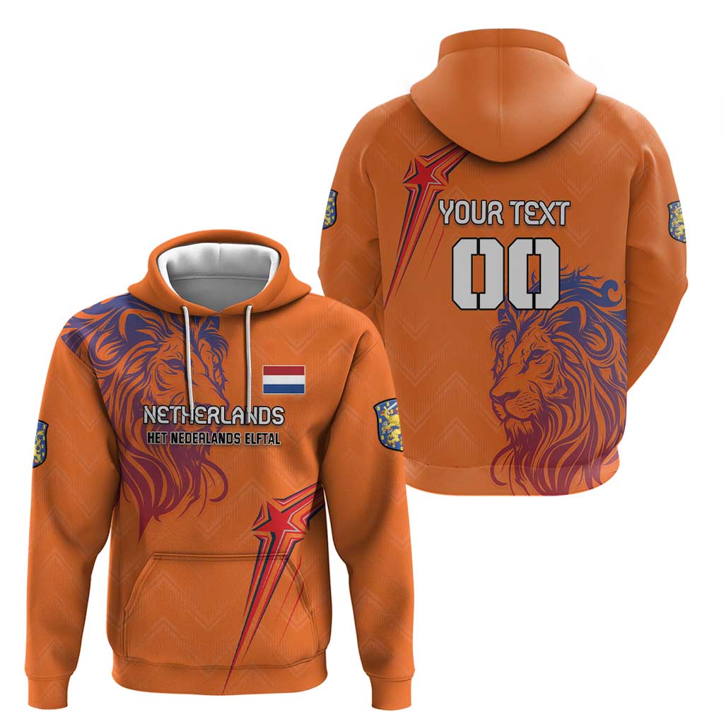 Custom Netherlands Football Hoodie Oranje Lion - Wonder Print Shop